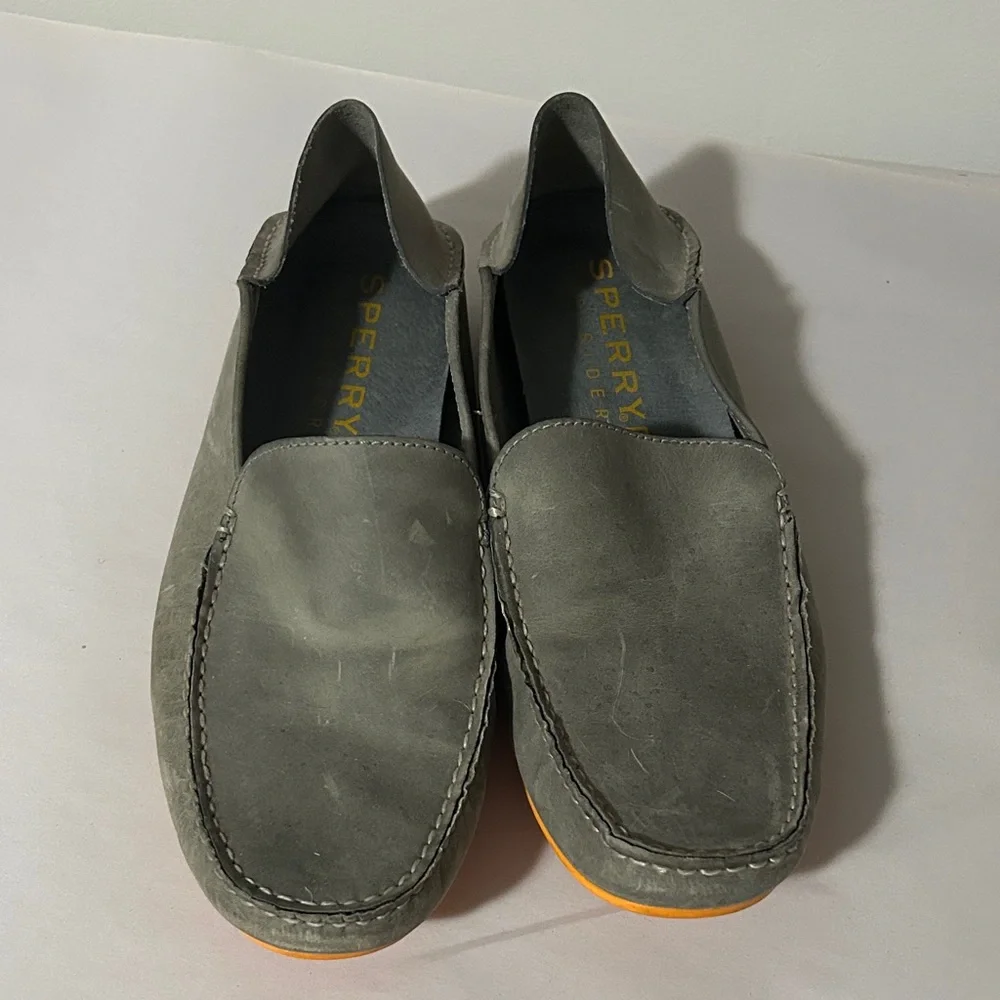 Sperry Men's Gray and Orange Loafers size 10.5‎